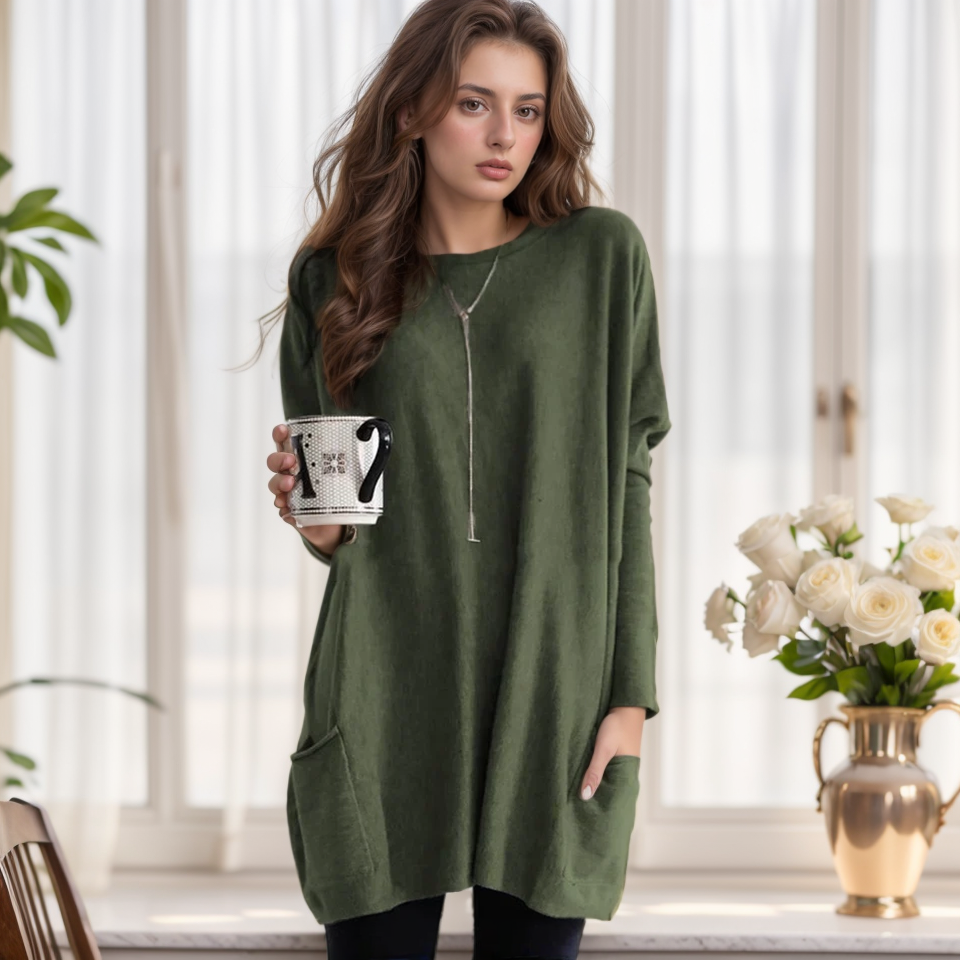Women's Cotton Knit Jumper Dress for Winter