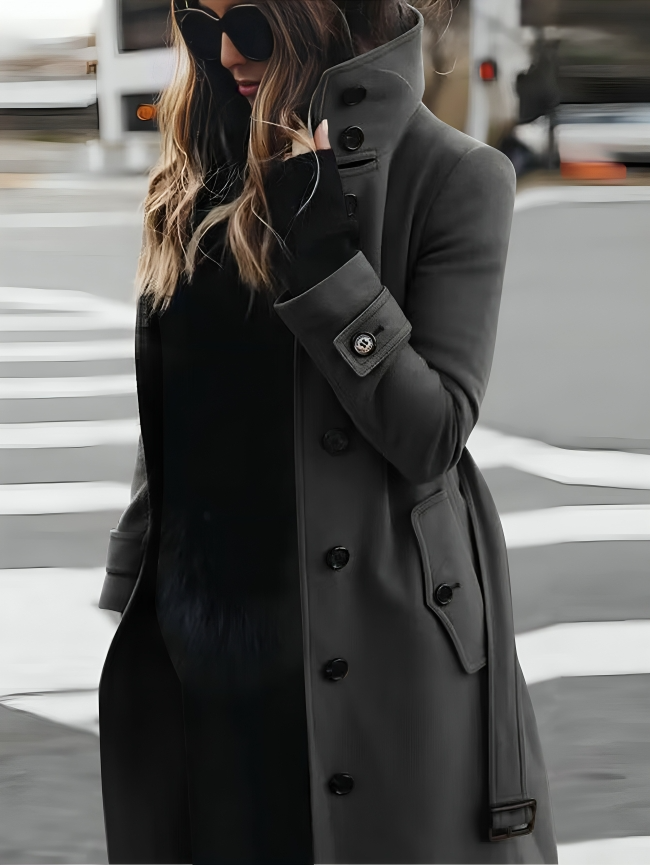 Women’s Wool Blend Long Coat for Winter