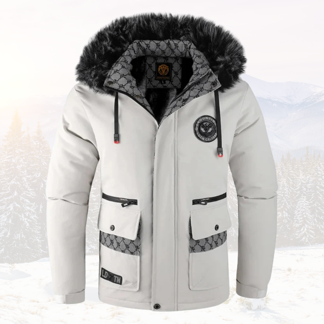 Men's Insulated Winter Parka Jacket with Hood