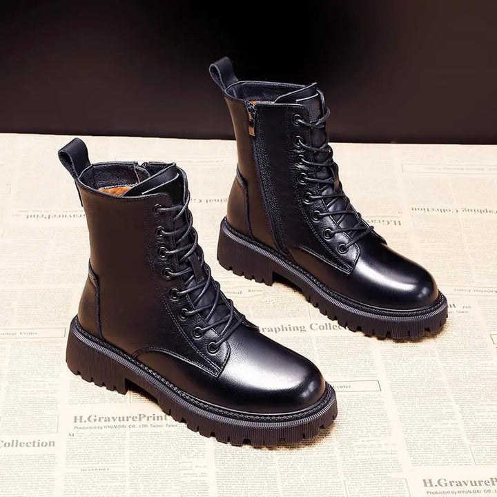 Women’s Leather Combat Boots for Winter