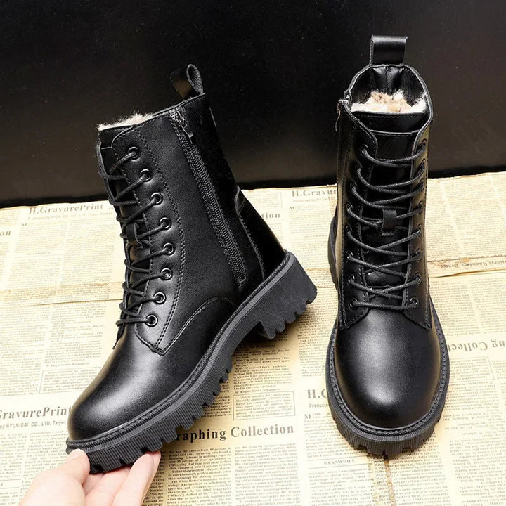Women’s Leather Combat Boots for Winter