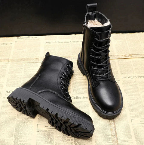 Women’s Leather Combat Boots for Winter