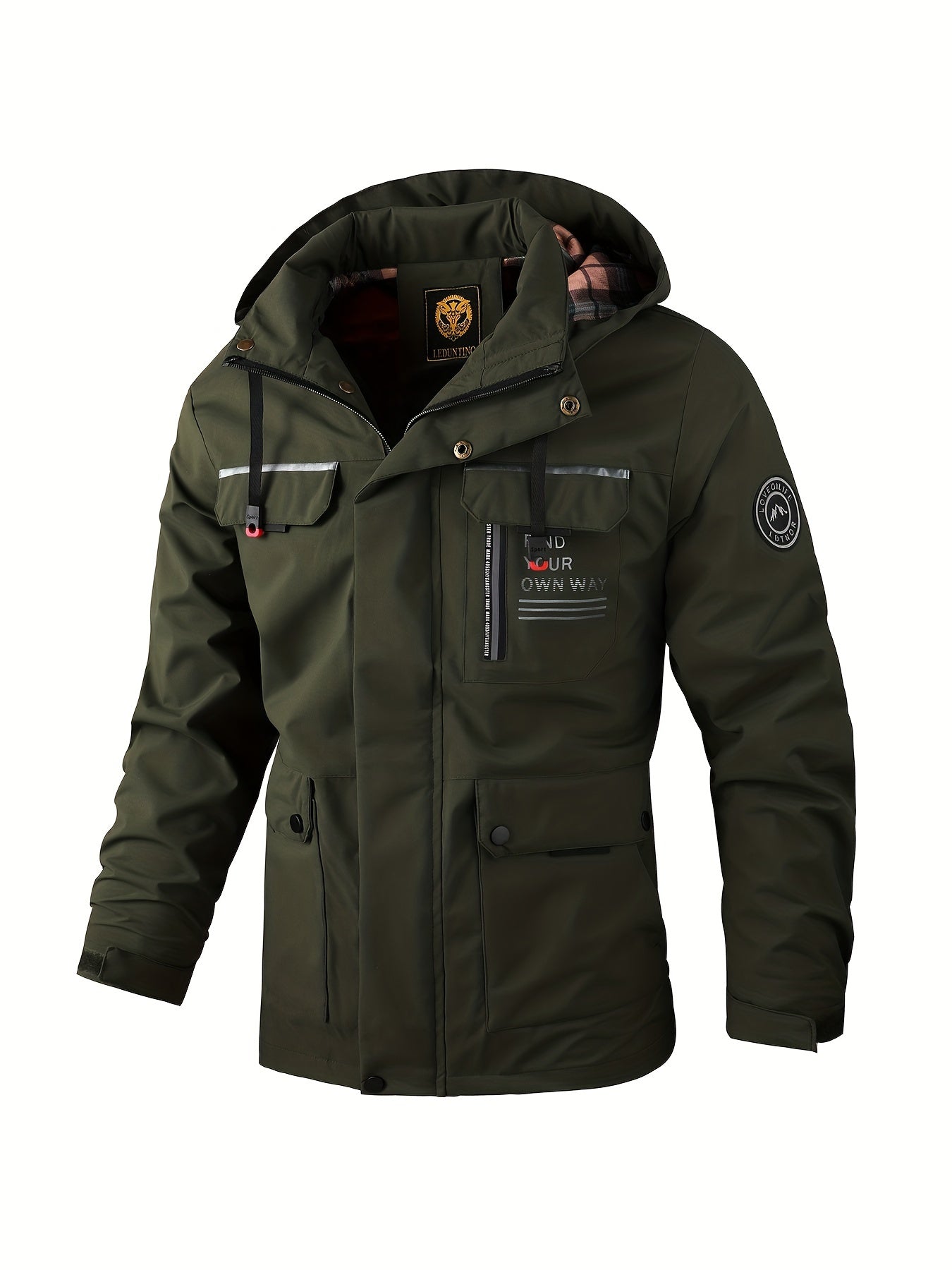 Men’s Waterproof Insulated Hooded Jacket for Winter