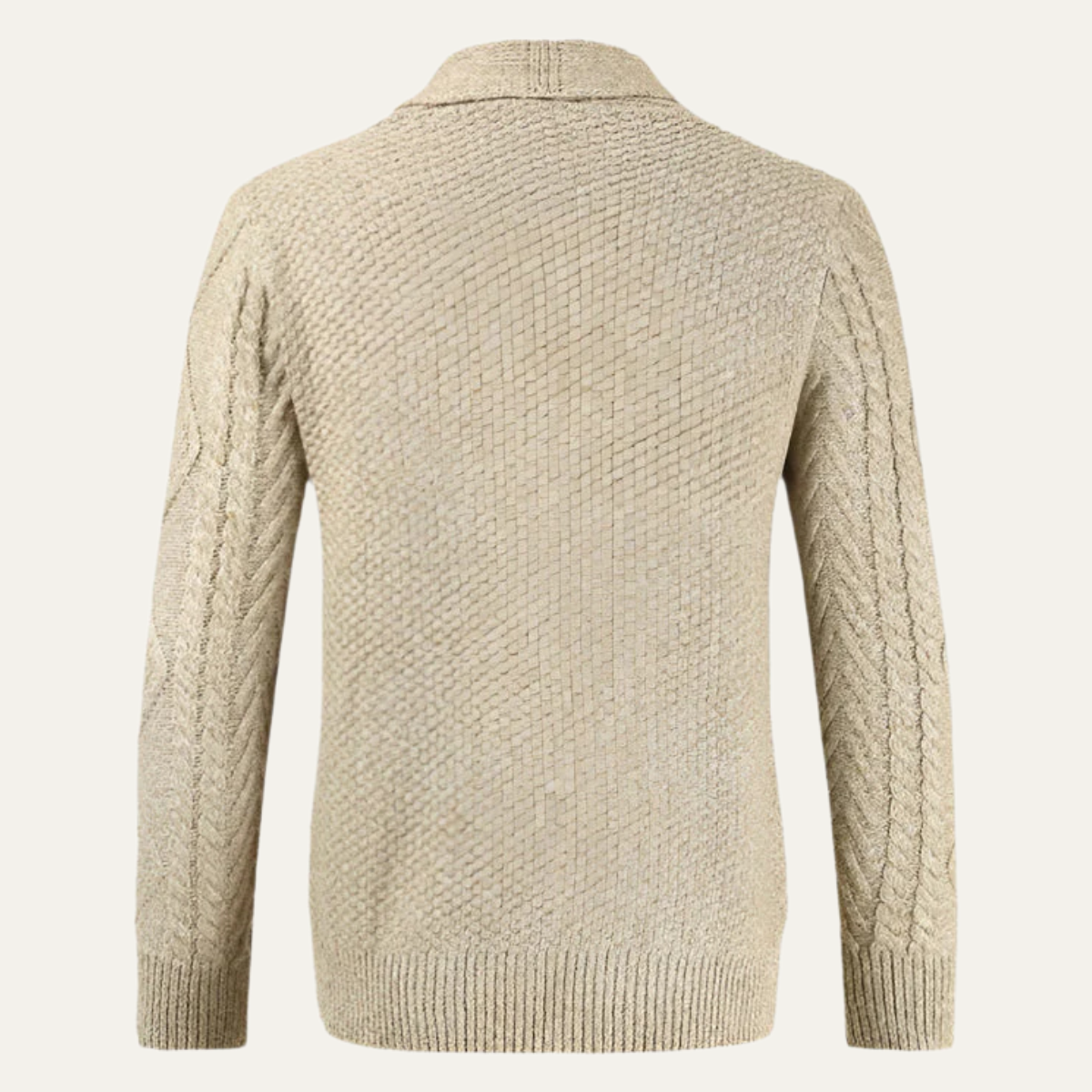 Men’s Wool Cable Knit Cardigan for Winter