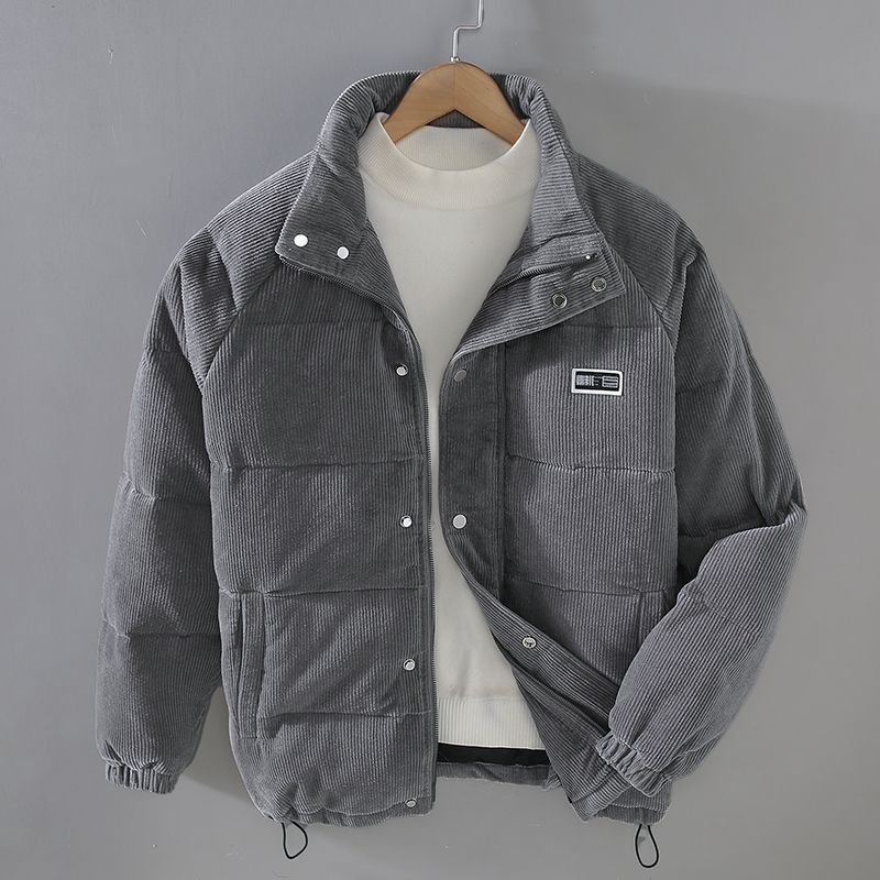 Men’s Corduroy Puffer Jacket Insulated for Winter