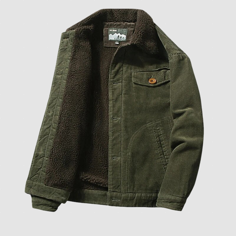 Men’s Winter Corduroy Jacket | Warm Fleece-Lined Jacket for Cold Weather