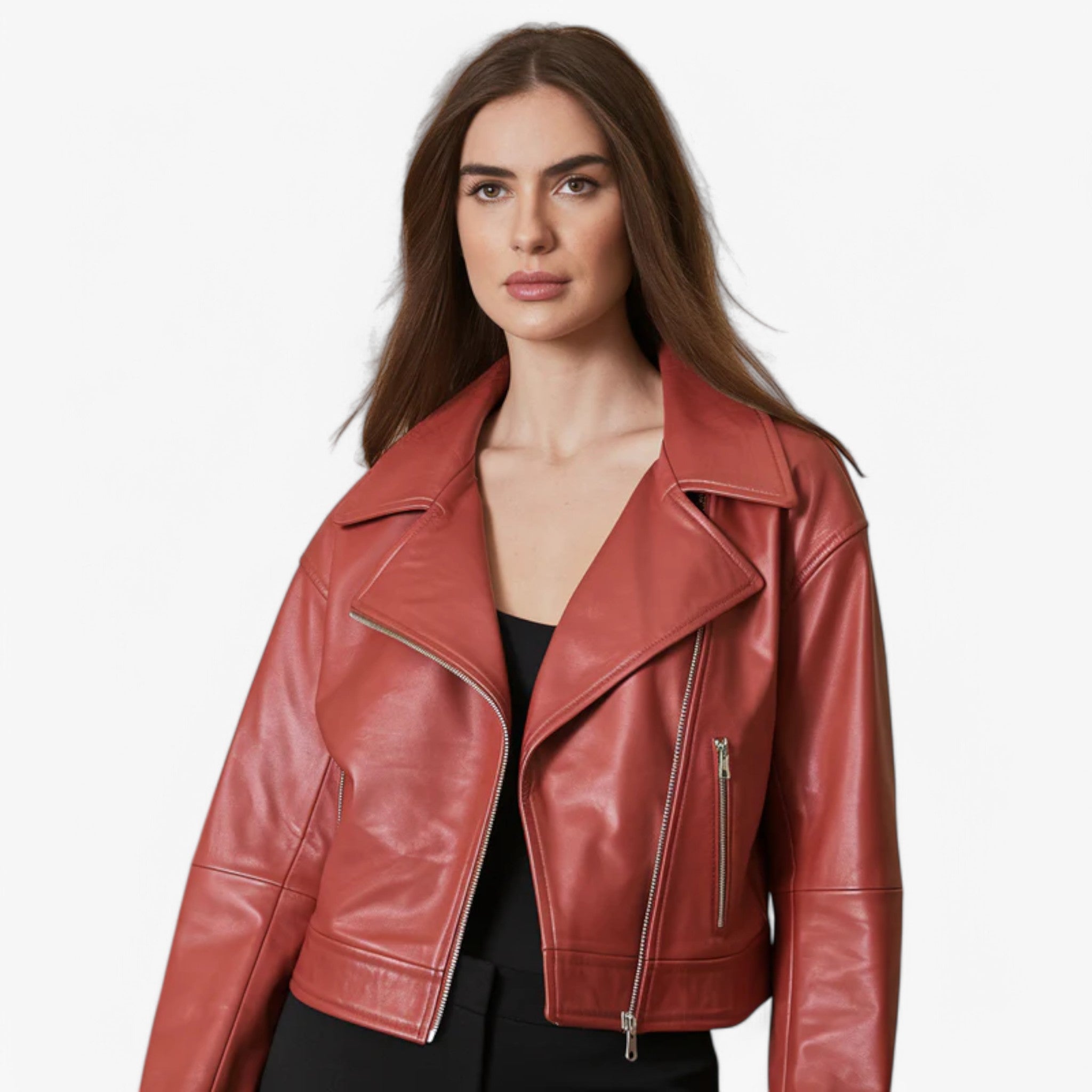 Women’s Leather Biker Jacket for Spring Winter