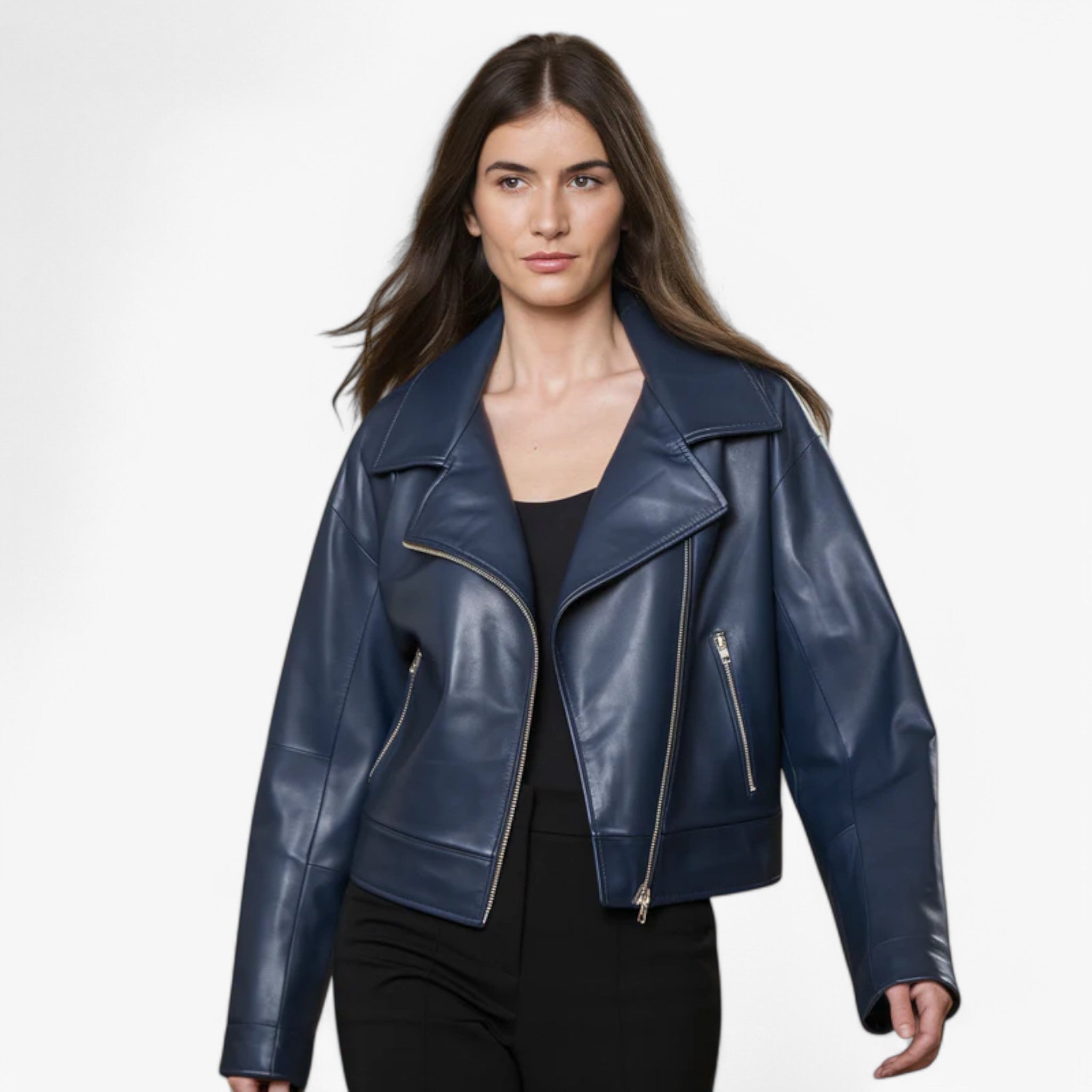 Women’s Leather Biker Jacket for Spring Winter