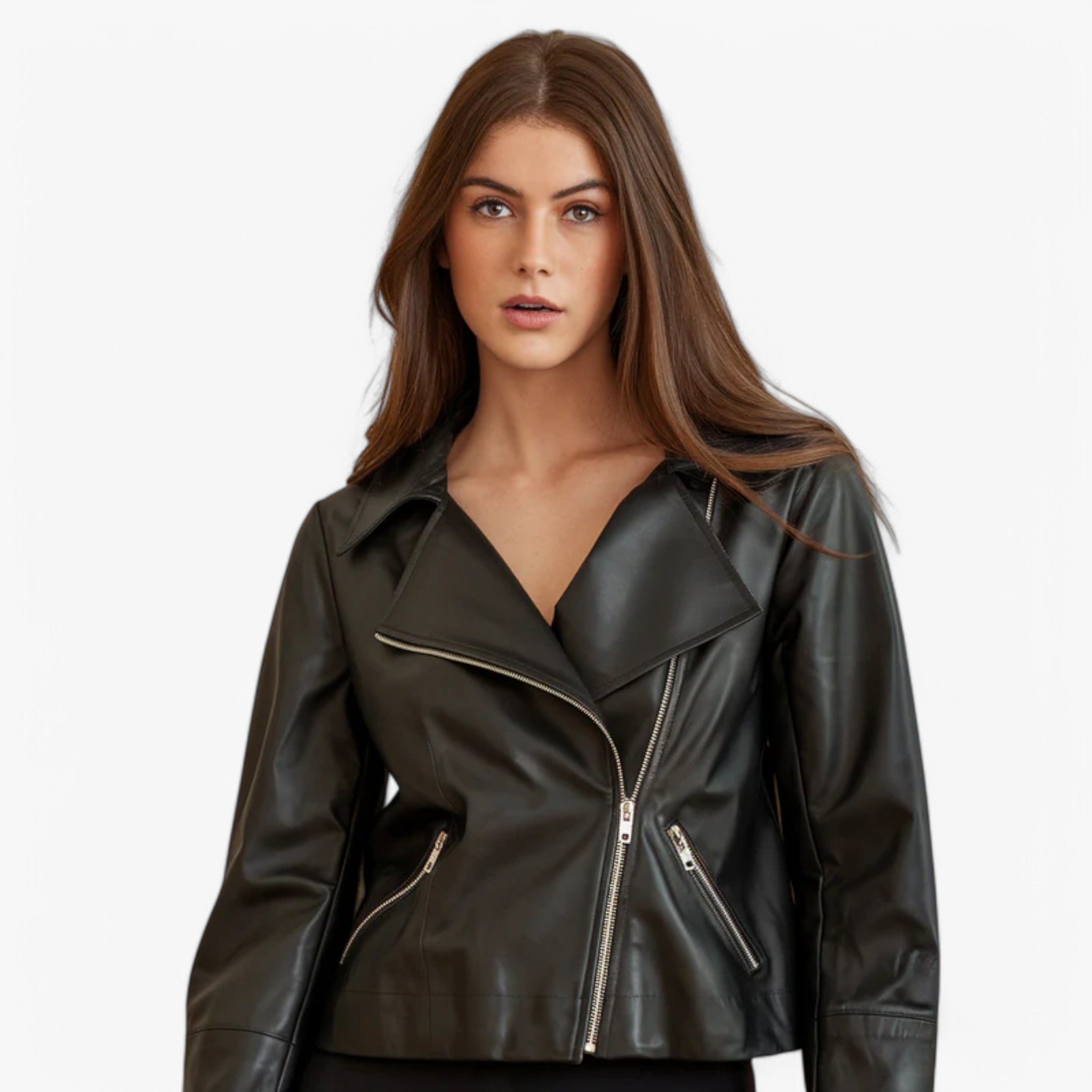 Women’s Leather Biker Jacket for Spring Winter