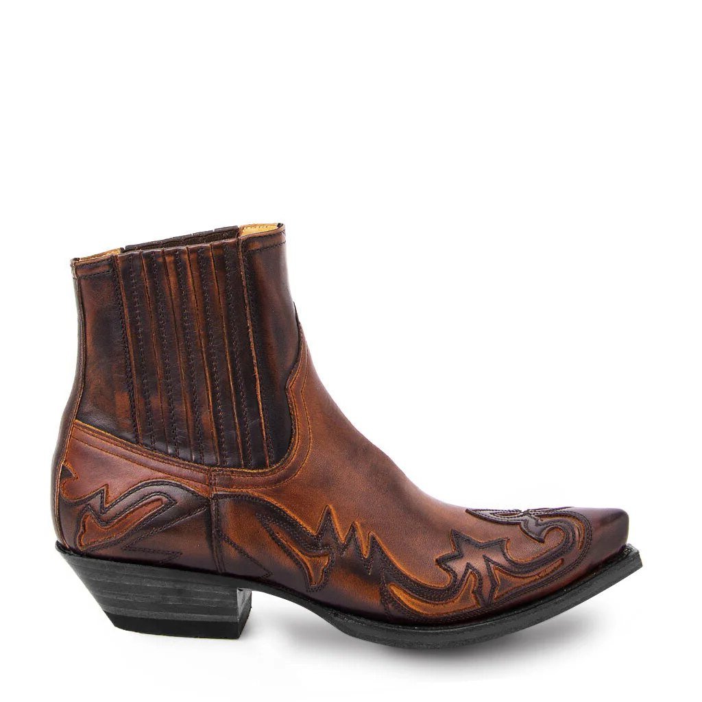 Men's Leather Western Ankle Boots for Winter