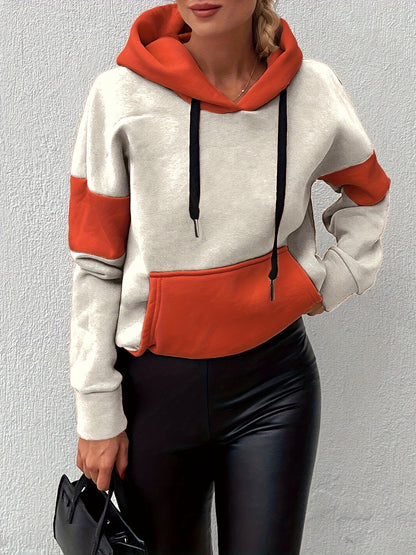 Color Block Kangaroo Pocket Hoodie