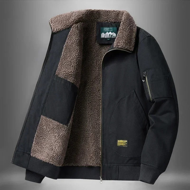 Men’s Fleece Lined Bomber Jacket for Winter