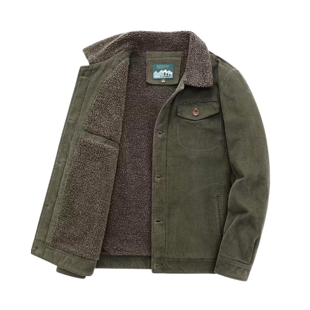Men's Corduroy Fleece Lined Jacket for Winter