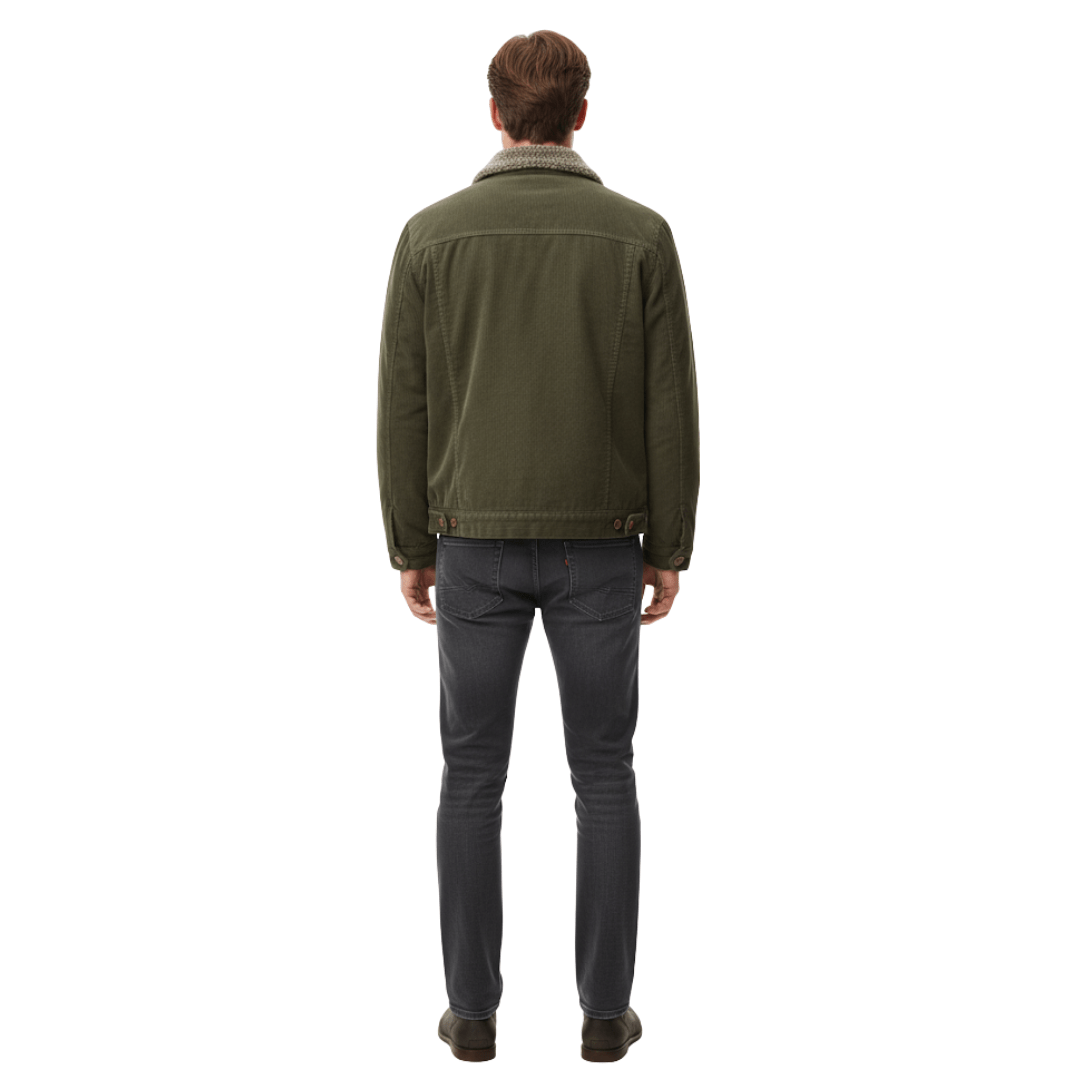 Men's Corduroy Fleece Lined Jacket for Winter