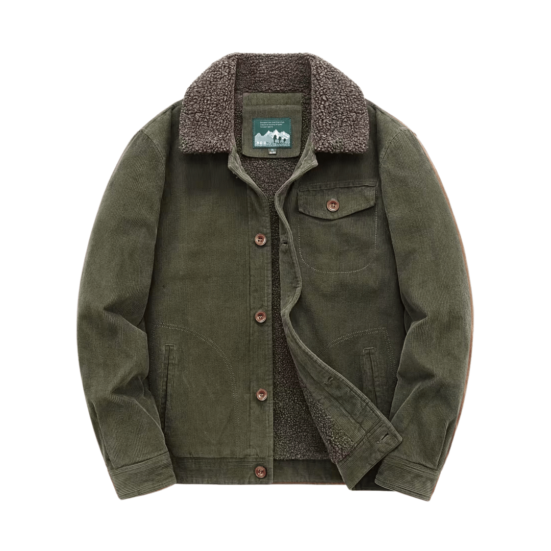 Men's Corduroy Fleece Lined Jacket for Winter