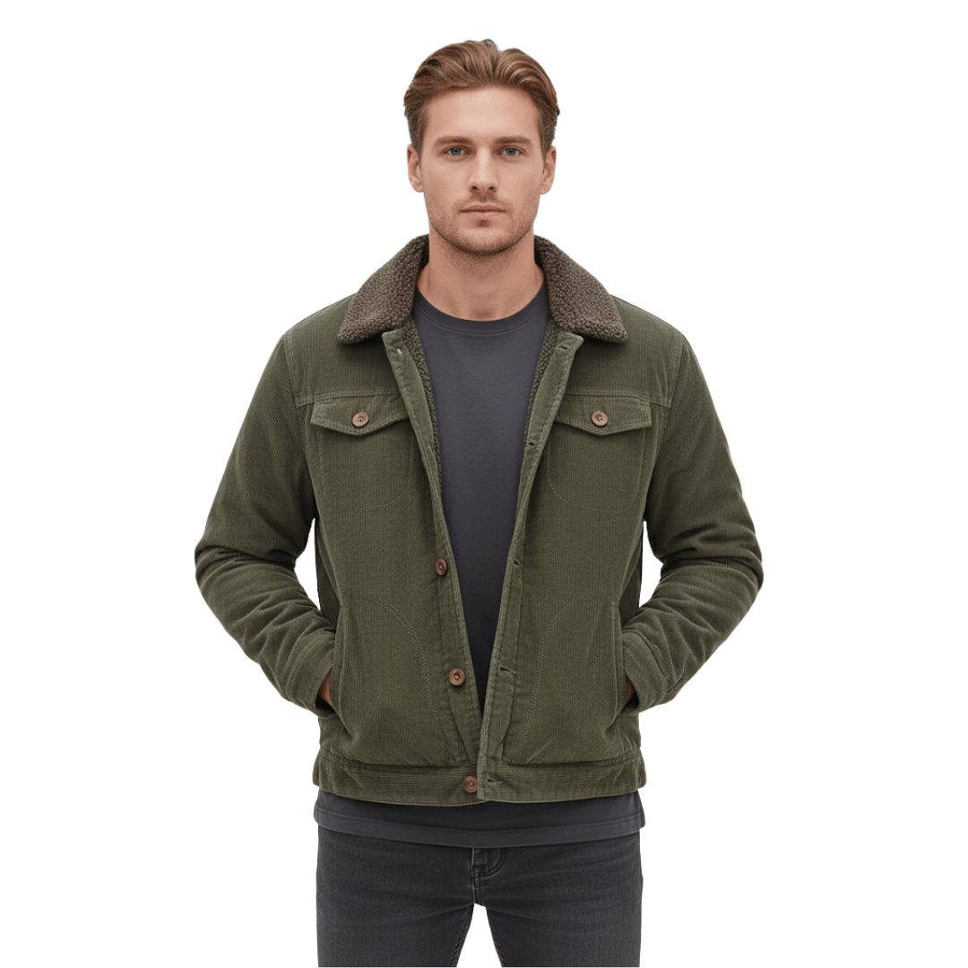 Men's Corduroy Fleece Lined Jacket for Winter