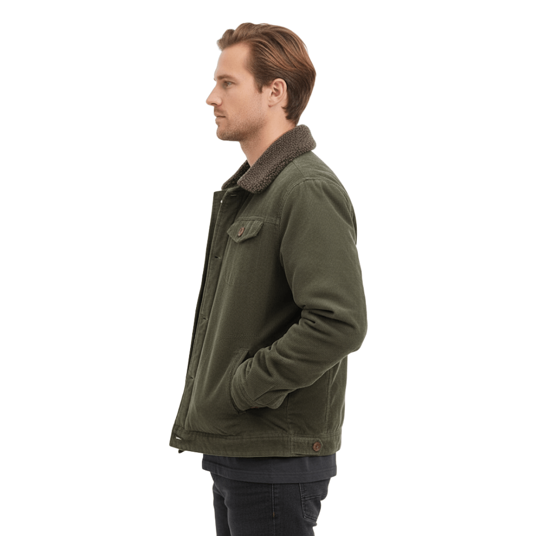 Men's Corduroy Fleece Lined Jacket for Winter