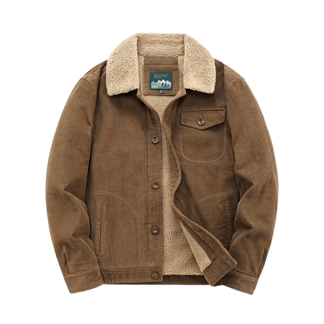 Men's Corduroy Fleece Lined Jacket for Winter