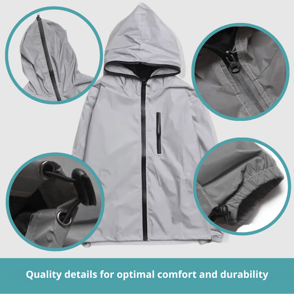 Men's Reflective Polyester Hooded Jacket for Winter