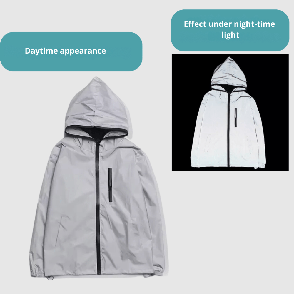 Men's Reflective Polyester Hooded Jacket for Winter