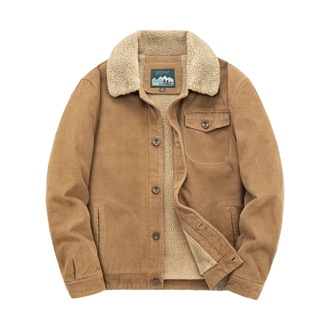 Men's Corduroy Fleece Lined Jacket for Winter