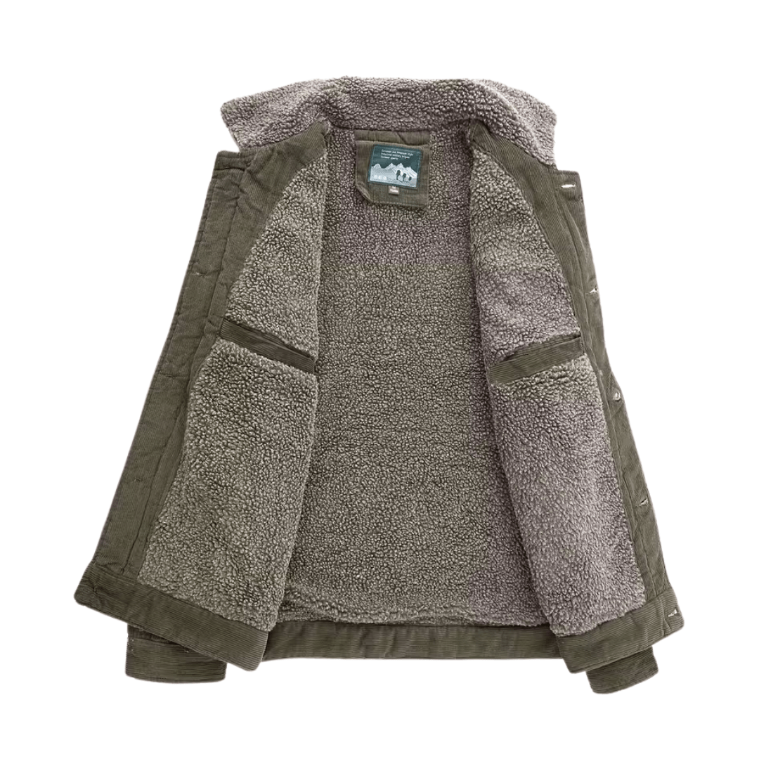 Men's Corduroy Fleece Lined Jacket for Winter
