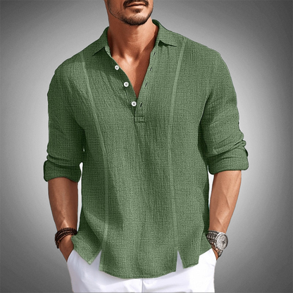 Men's Classic Cut Button-Up T-Shirt 9X4J5K8N