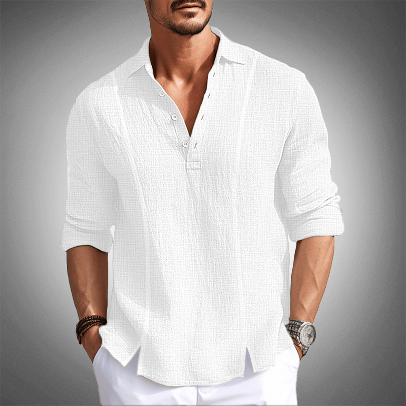 Men's Classic Cut Button-Up T-Shirt 9X4J5K8N