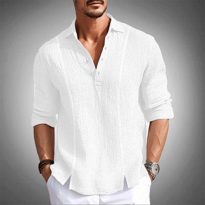 Men's Classic Cut Button-Up T-Shirt 9X4J5K8N