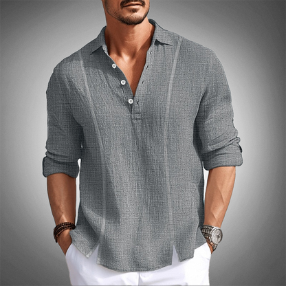 Men's Classic Cut Button-Up T-Shirt 9X4J5K8N