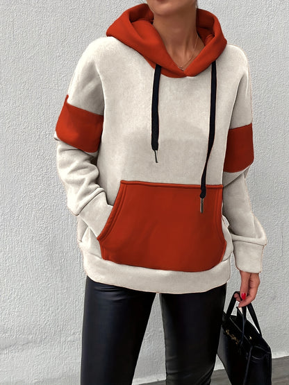 Color Block Kangaroo Pocket Hoodie