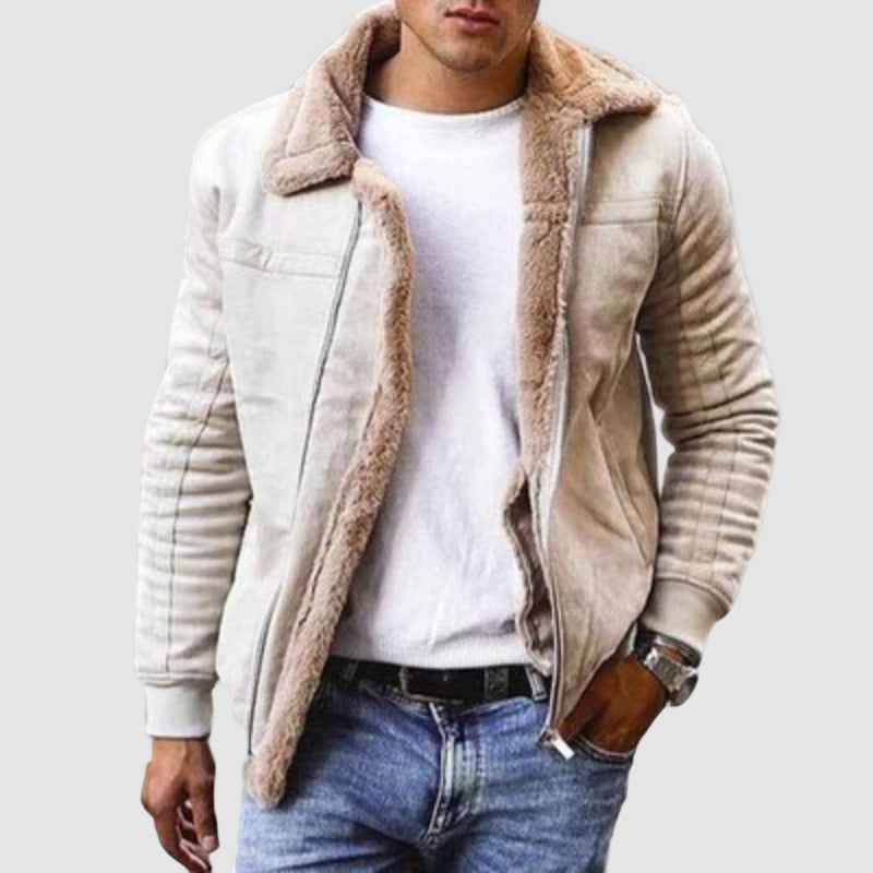 Men’s Winter Leather Jacket | Fleece-Lined Jacket for Cold Weather