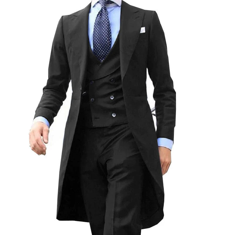 Men’s Wool Three Piece Suit for Winter Formal Wear
