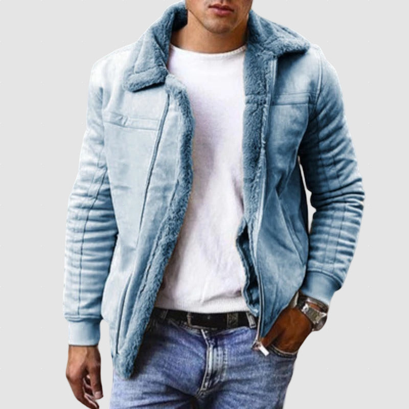 Men’s Winter Leather Jacket | Fleece-Lined Jacket for Cold Weather