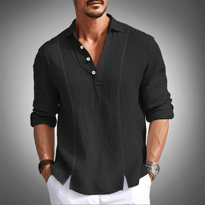 Men's Classic Cut Button-Up T-Shirt 9X4J5K8N