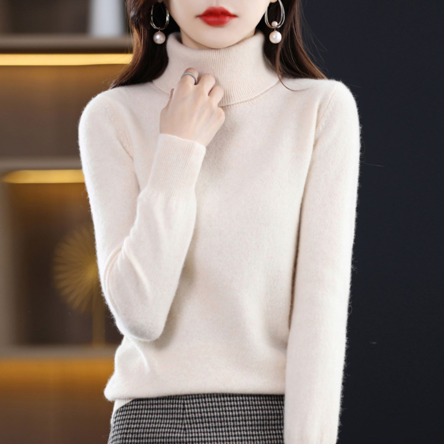 Women’s Merino Wool Turtleneck Jumper for Winter