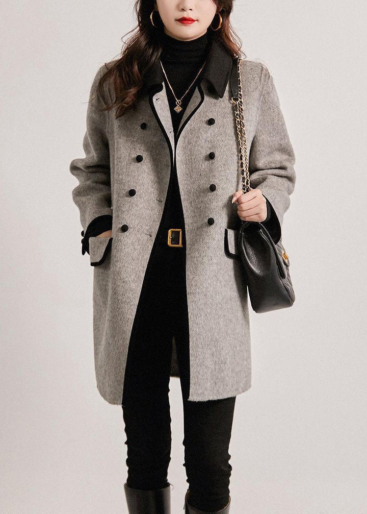 Women’s Double Breasted Wool Coat for Winter