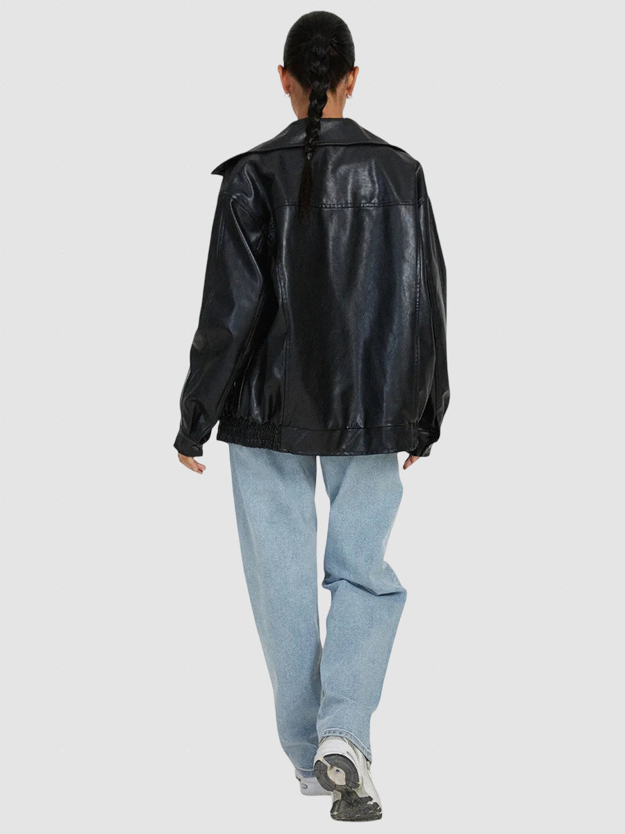 Women’s Faux Leather Jacket | Lightweight Autumn Outerwear
