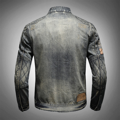 Men's Denim Jacket with Zipper 4A8B2X1