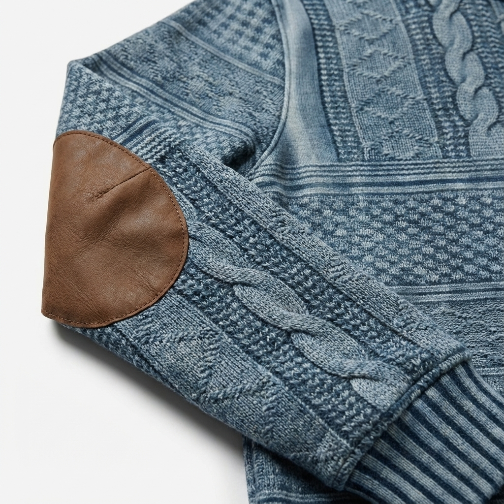 Men's Wool Zip Neck Knitted Jumper for Winter