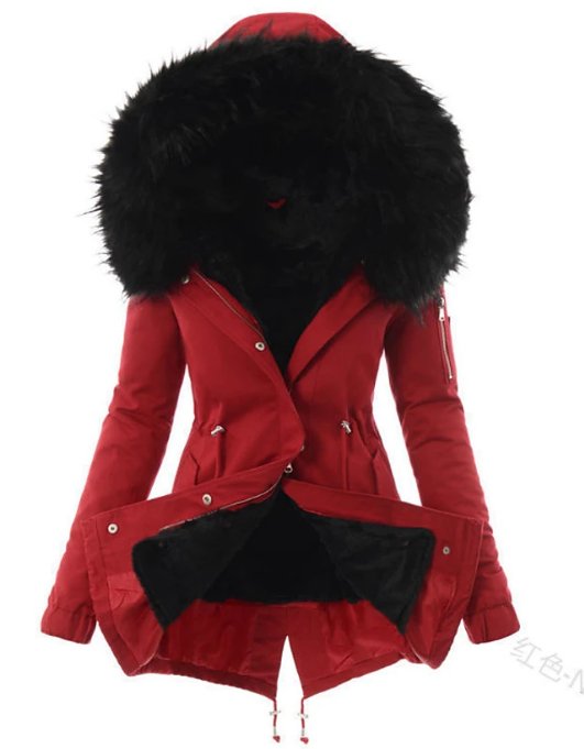 Women’s Winter Parka with Fleece Lining and Hooded Design