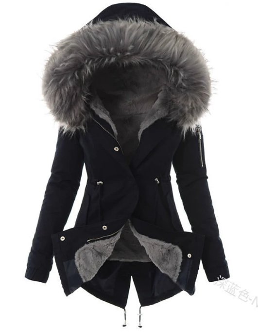 Women’s Winter Parka with Fleece Lining and Hooded Design