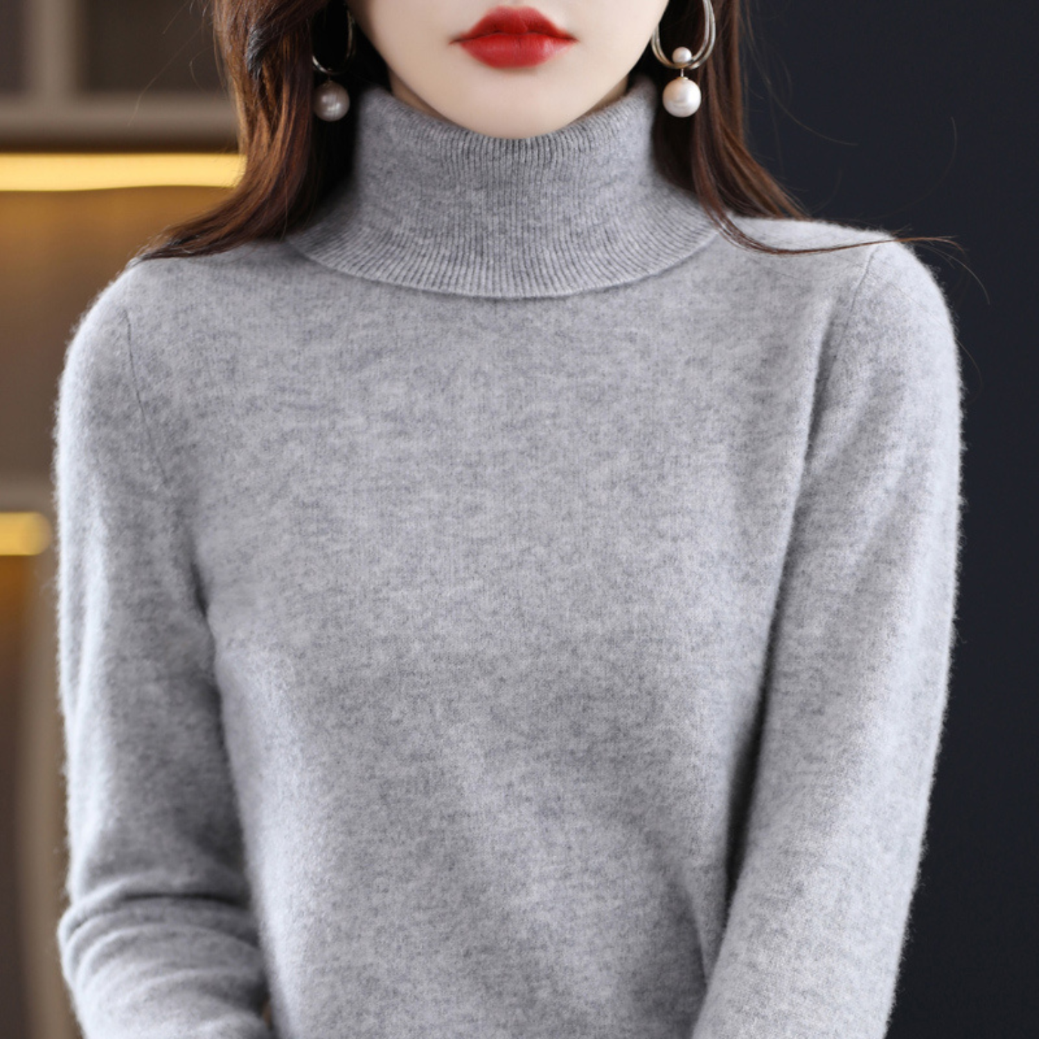 Women’s Merino Wool Turtleneck Jumper for Winter