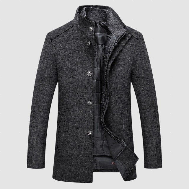 Men’s Wool Blend Winter Coat | Insulated Smart Overcoat