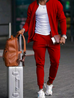 Men’s Fleece Tracksuit Set for Winter Travel and Everyday Wear
