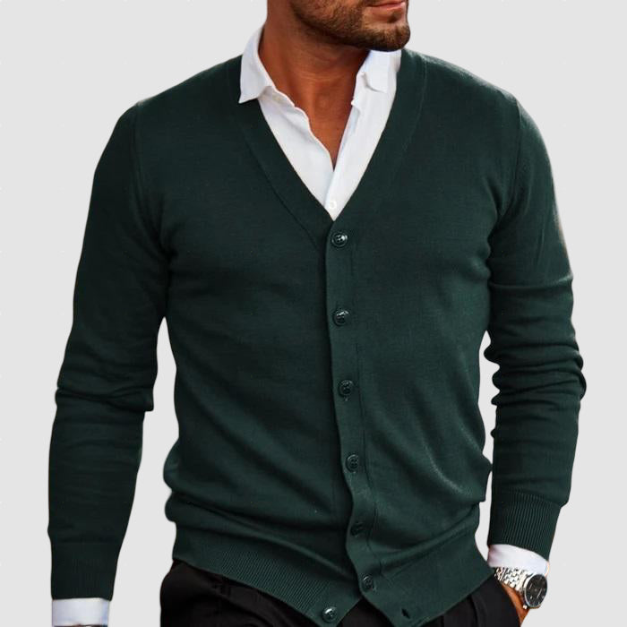 Men’s Merino Wool Button Cardigan for Winter