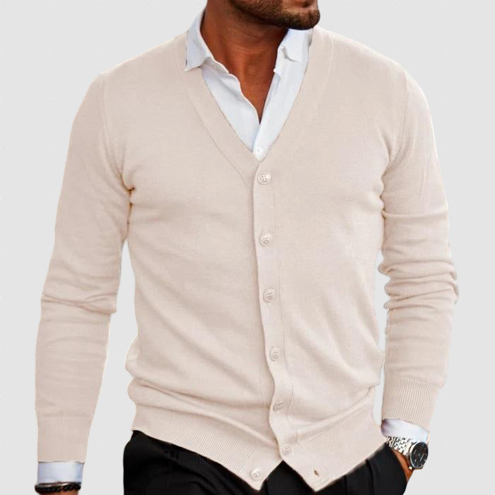 Men’s Merino Wool Button Cardigan for Winter