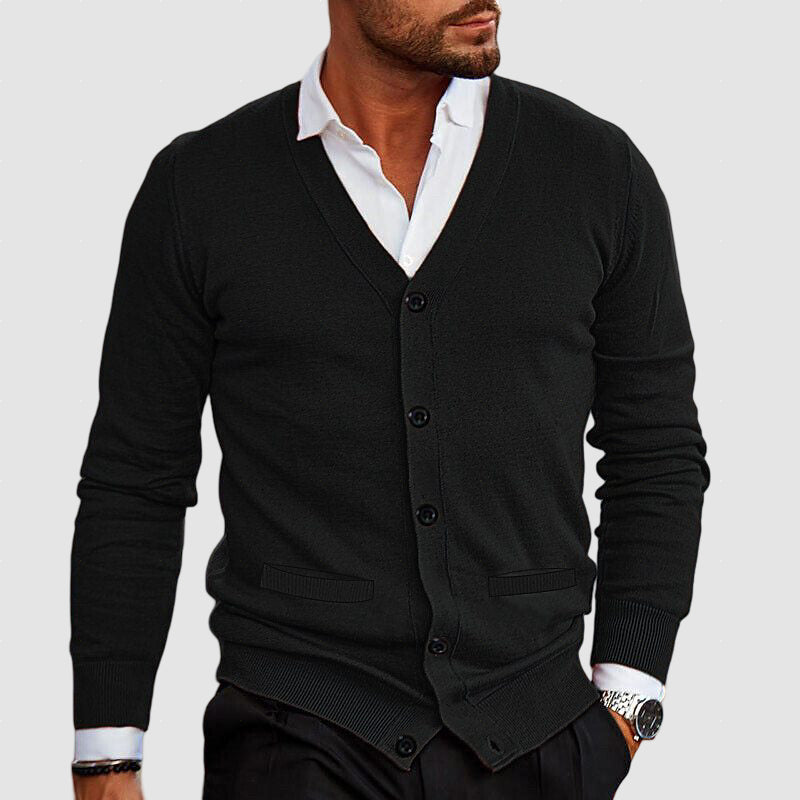 Men’s Merino Wool Button Cardigan for Winter