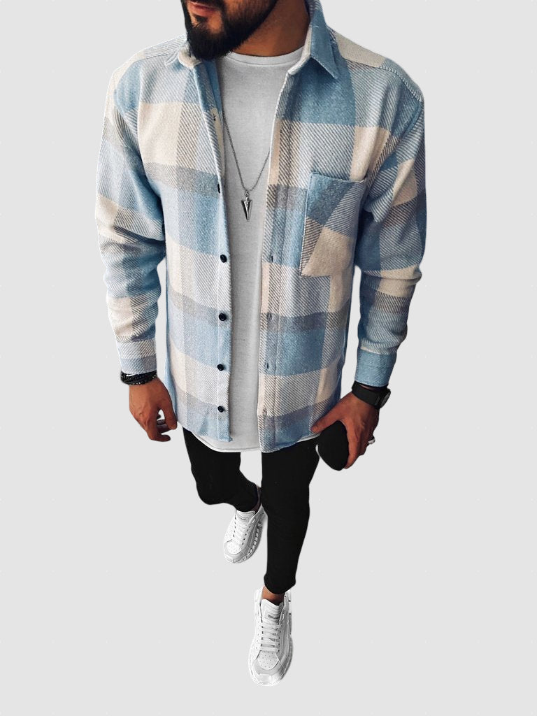 Men’s Wool Blend Overshirt Jacket for Winter