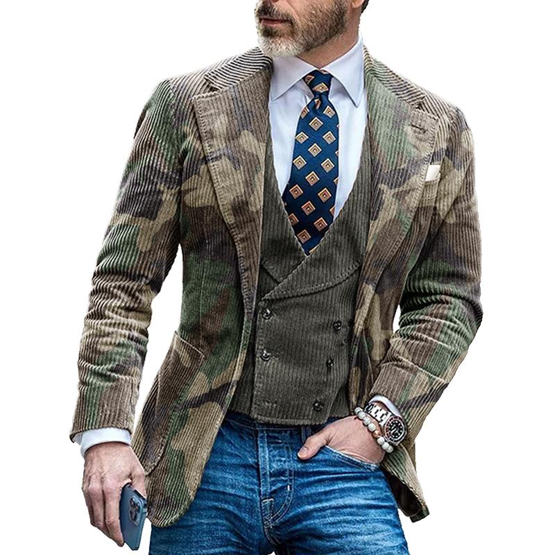 Men's Vintage Camo One-Button Blazer 58374612X